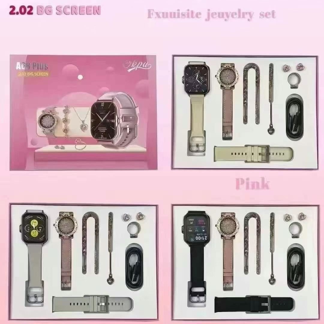 A68Plus Smart Watch 8in1 Women's Watch Small Waist Diamond Watch Set Cross-Border E-Commerce Best-Selling Model