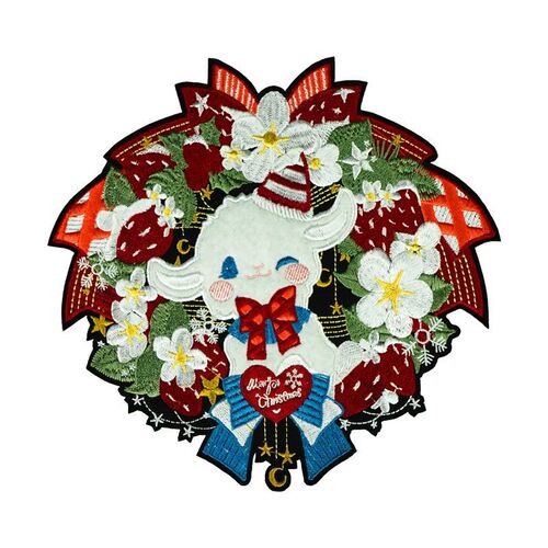 Embroidery factory embroidered patch for sheep cloth, fabric patch to mend clothes, down jacket self-adhesive invisible repair embroidery patch