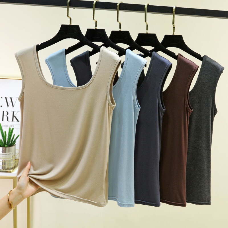 Modal U-Neck Vest for Women, Summer Versatile Sexy Backless Top, Plus Size Slim Fit Sleeveless Undershirt