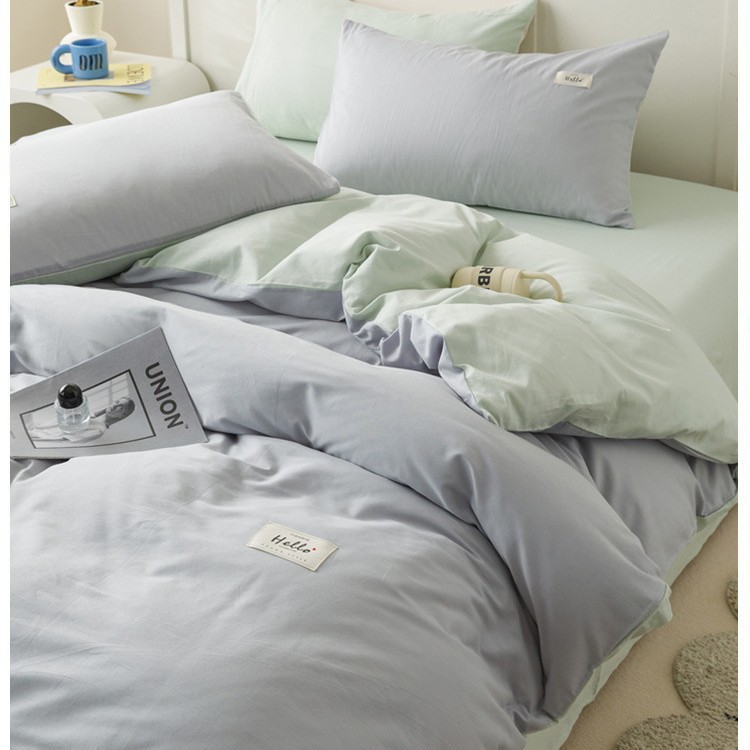 Algodón de cuatro piezas, ropa de cama de algodón lavable, ropa de cama