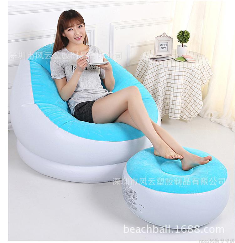 Factory directly supply inflatable flocking PVC lazy lounge chairs…
