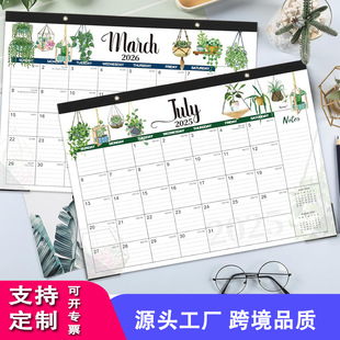 Amazon Cross-Border English Wall Calendar Customization Calendar Style Creative Black Card Office Wall 12 Months Wall Calendar Customization
