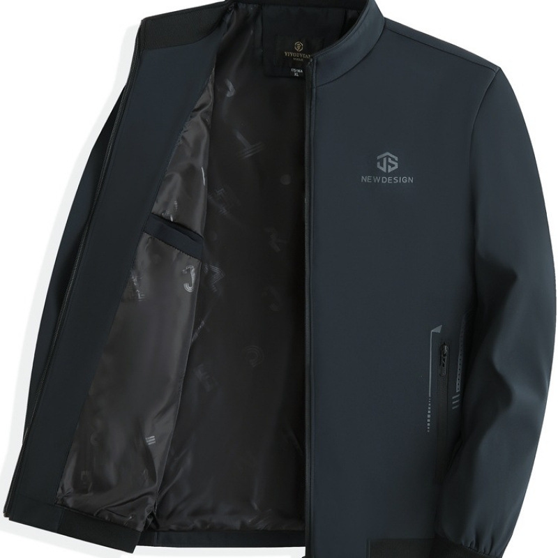 Dad's Stand-Up Collar Jacket, Spring and Autum Clothing, Middle-Aged Men's Business Casual Jacket, Middle-Aged and Elderly Grandpa's Autum Top