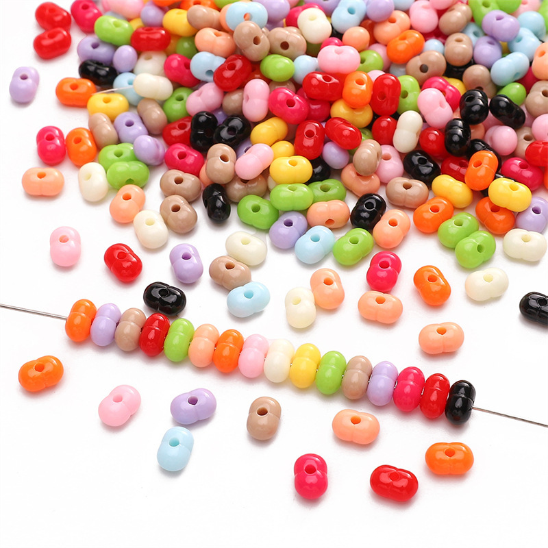 8x 5mm acrylic real color peanut beads DIY handmade creative mobile phone chain beaded bracelet decoration accessories