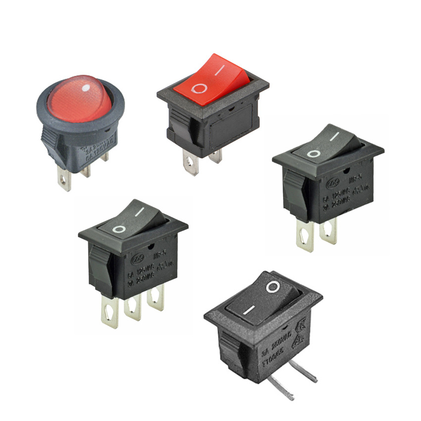 供应两脚两档 MR5型15mm*10mm弯脚船形开关迷你型多功能直流