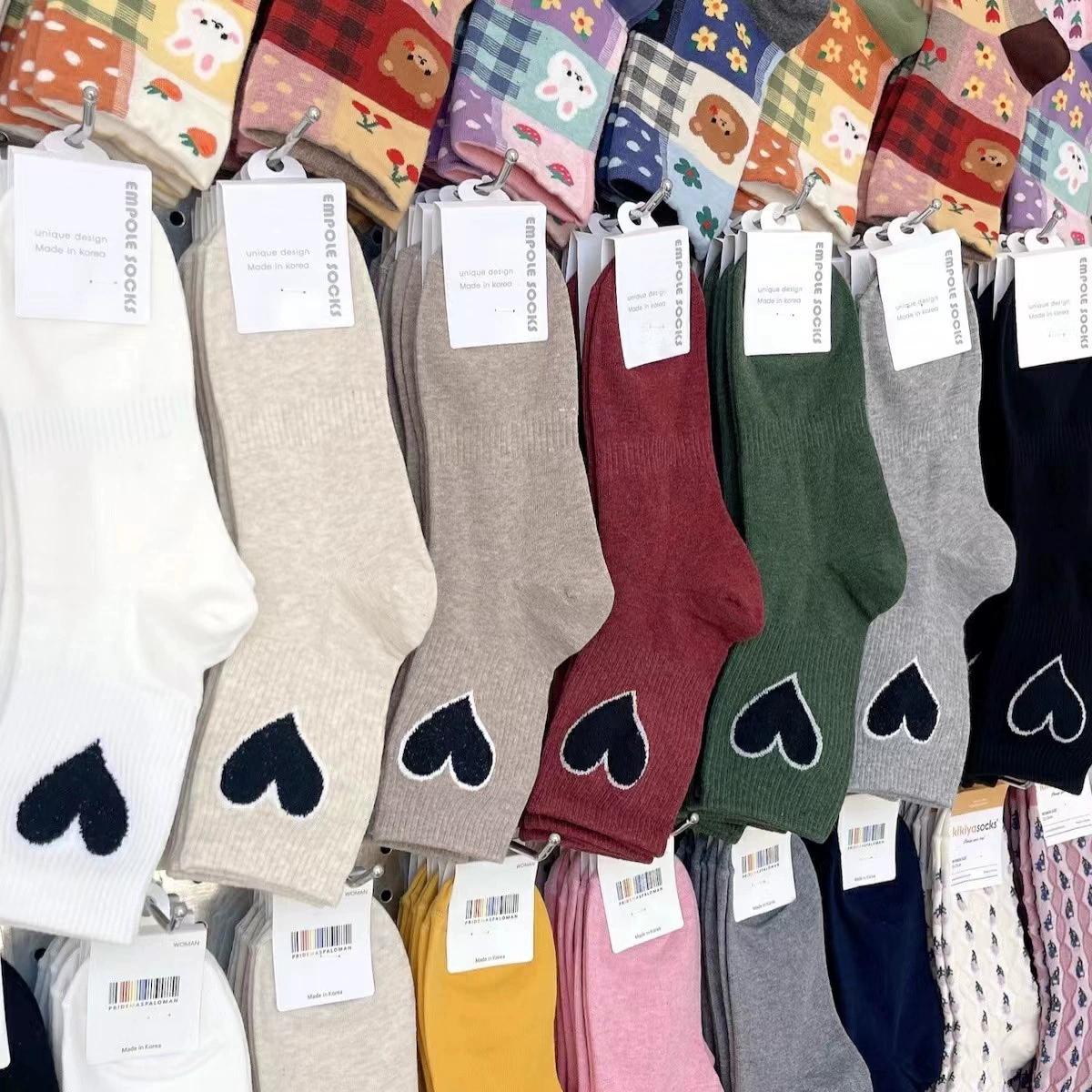 01 Корейские носки, модель сердце в форме персика, средняя высота - хлопковые носки East Gate Pop Academy of Popular Sports Empole EMPOLE