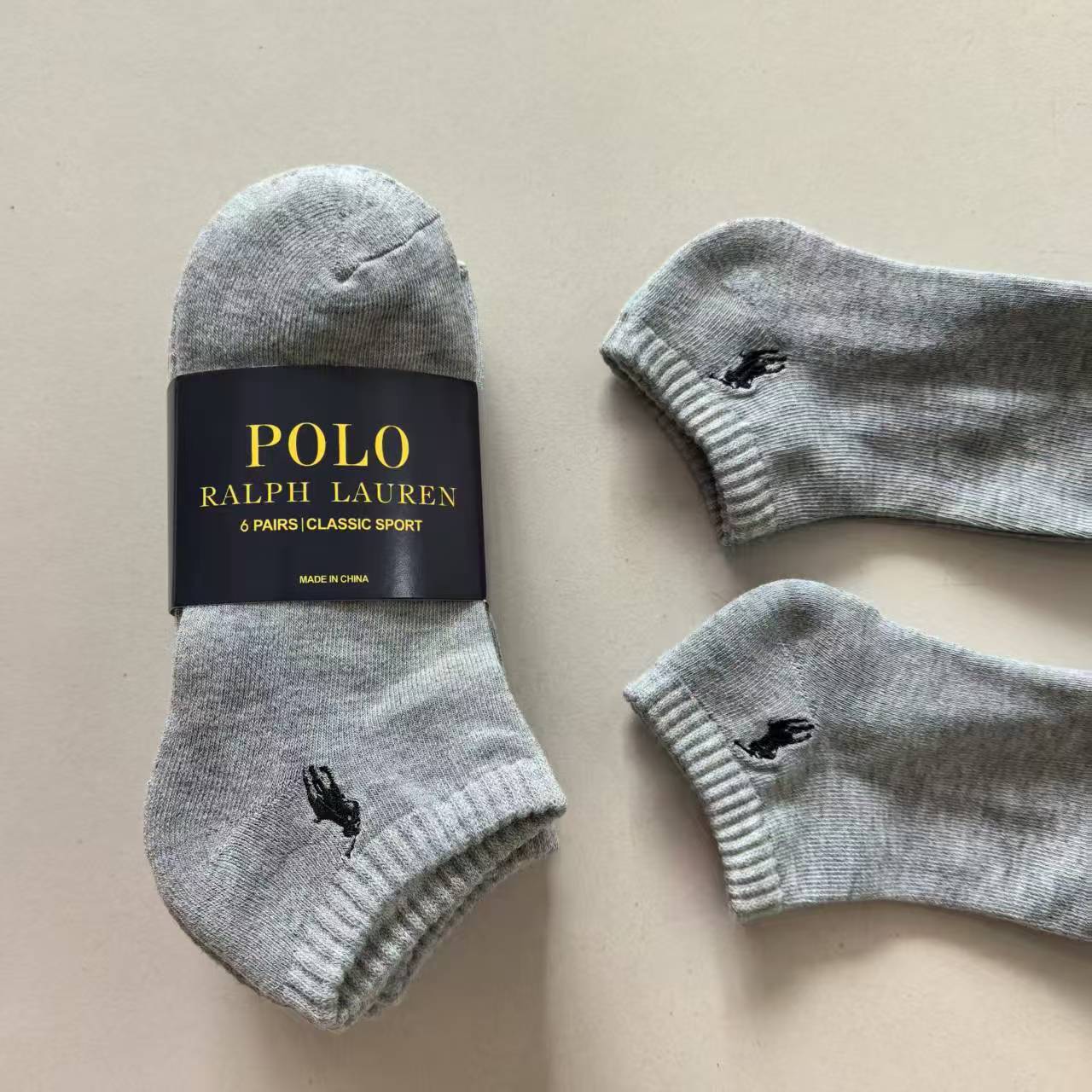 Polo Ralph Lauren Classic Sport Ankle Socks 6-Pack Grey