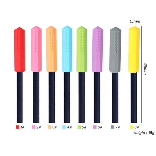 Octagonal gemstone silicone teether baby chewing pencil cap molar stick children's pen set toy chewing glue wholesale