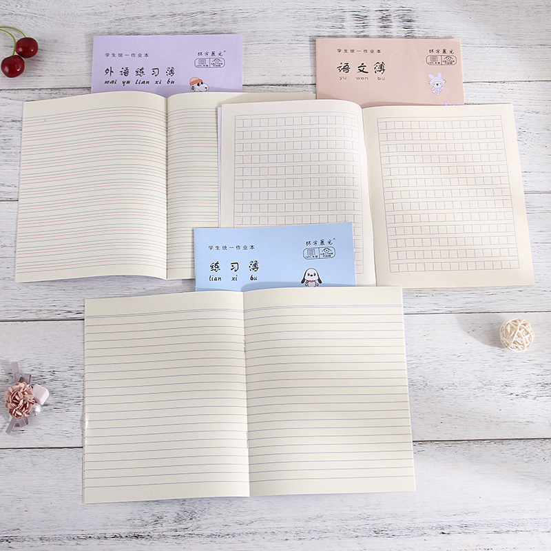 Cuaderno inglés de doble cara del texto chino de las matemáticas del libro de ejercicios de la anti-miopía del estudiante 24K grande para los estudiantes de la escuela primaria y secundaria