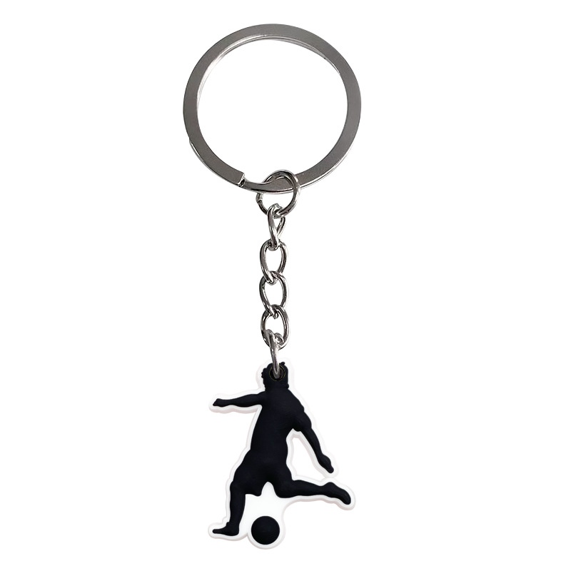 Keychain de fútbol DIY mochila colgante accesorios de llaver bolsas de PVC accesorios de bolsas de goma blanda temu