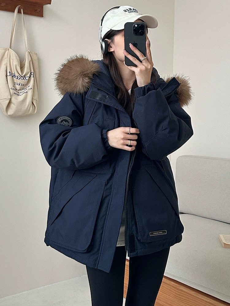 Down jacket, 2024 imported, loose fit, extra‑thick winter parka for teens