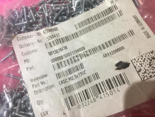 Screw LKSC M2.9X13VZ, Please Contact Customer Service before Placing an Order
