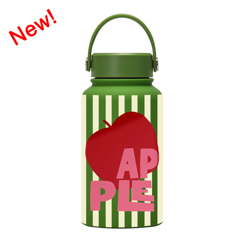 Nueva transfronteriza 650ml taza de vacío de boca ancha portátil de vacío niños estudiante deportes hervidor de agua de impresión al aire libre taza