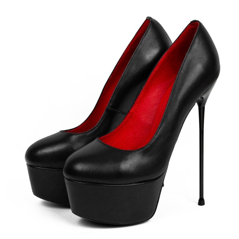 European Fashion High Heels Round Toe Steel Heel Unique Flats Women's Fashion Women Pumps Shoe