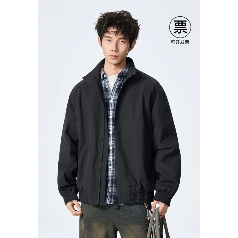 Cleanfit Deconstructed Stand-Collar Bomber Jacket Men's American-Style Short Baseball Jacket Silhouette Straight-Shoulder Workwear Jacket Cleanfit Deconstructed Stand-Collar Bomber Jacket Men's American-Style Short Baseball Jacket Silhouette Straight-Shoulder Workwear Jacket