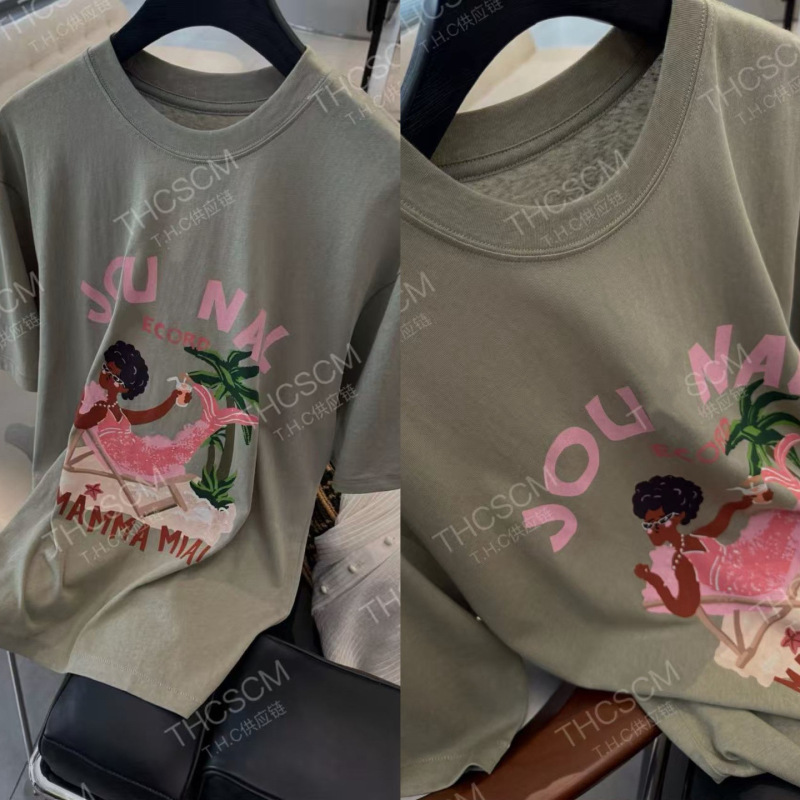 【Main Recommendation】Yuran 26 Spring/Summer New Collection Skin-Friendly Linen Cotton Enzyme Washed Hand-Painted Vacation Mermaid Short Sleeve T-Shirt 【Main Recommendation】Yuran 26 Spring/Summer New Collection Skin-Friendly Linen Cotton Enzyme Washed Hand-Painted Vacation Mermaid Short Sleeve T-Shirt