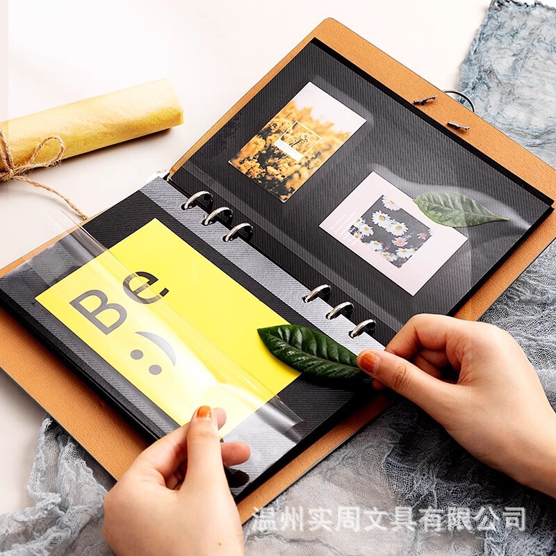 diy手工自粘贴式黑卡膜相册本大容量活页3寸6寸相册本照片纪念册|undefined