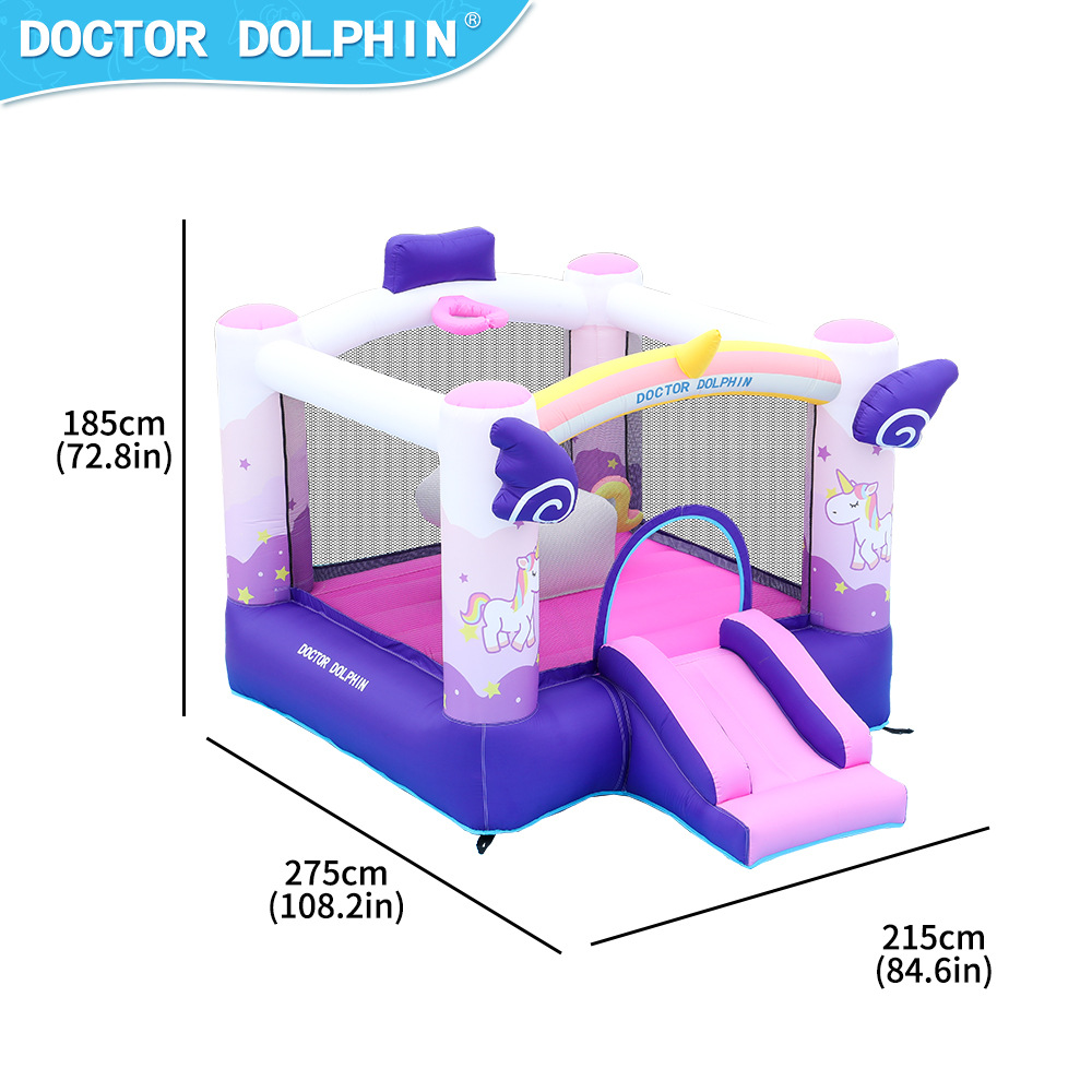 Dr. Pig Child Inflatable Castle Small Home Trampoline Inflatable Slider Jugues Indoor and Outdoor Party Inflatable Castle