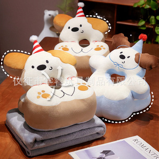 Happy Puppy Lying on Ear Pillow, Cartoon Animal Nap Pillow, Lying on Pillow, Table Pillow, Classroom Office Lunch Break