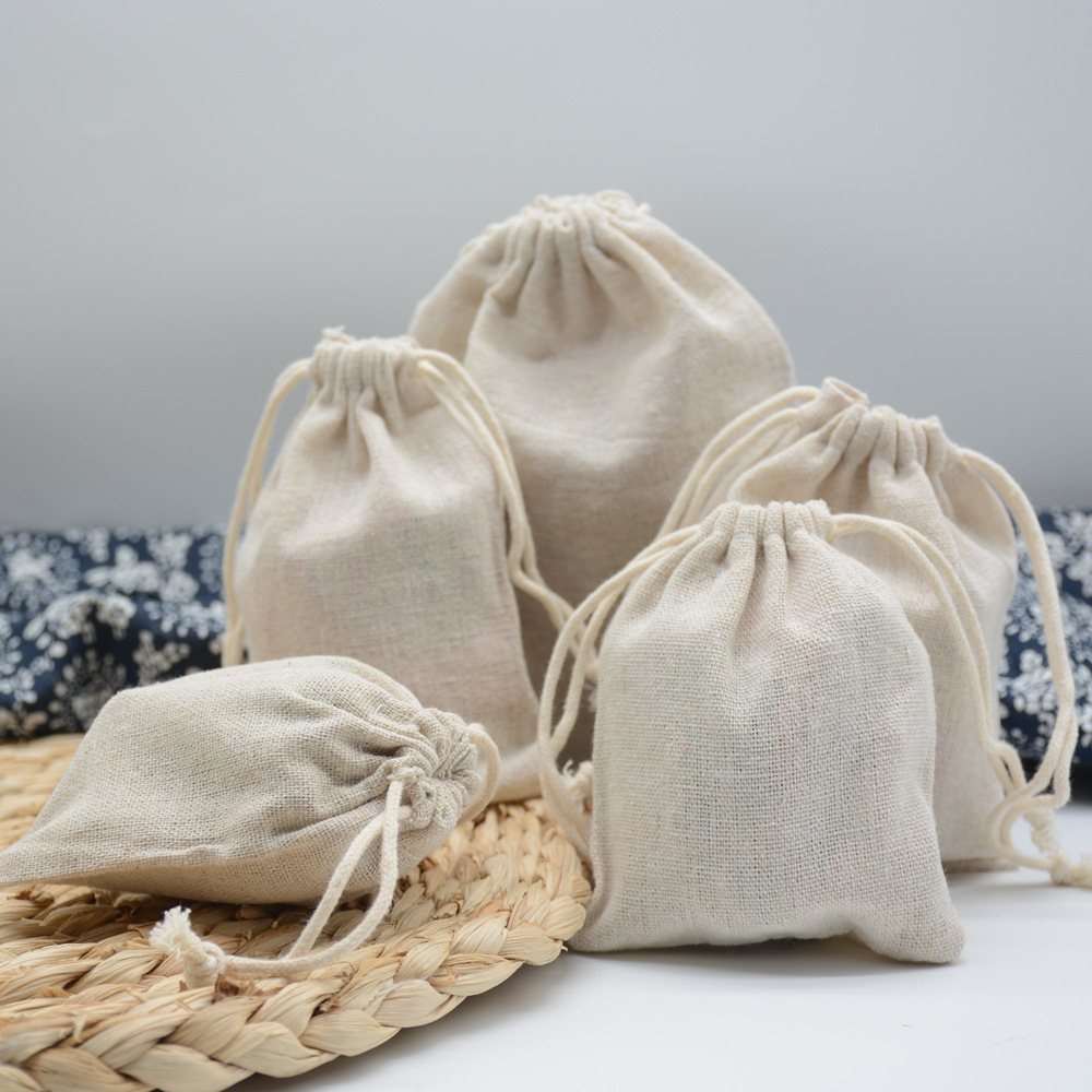 棉布束口袋 细棉帆布锁边珠宝首饰包装袋抽绳棉布袋批发可logo