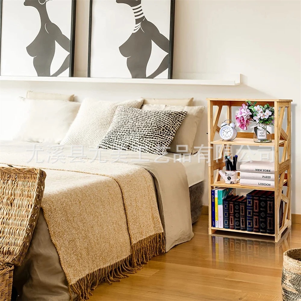 Bambú cocina estante piso dormitorio sala de estar simple estantería multi-capa de almacenamiento de baño estante de almacenamiento