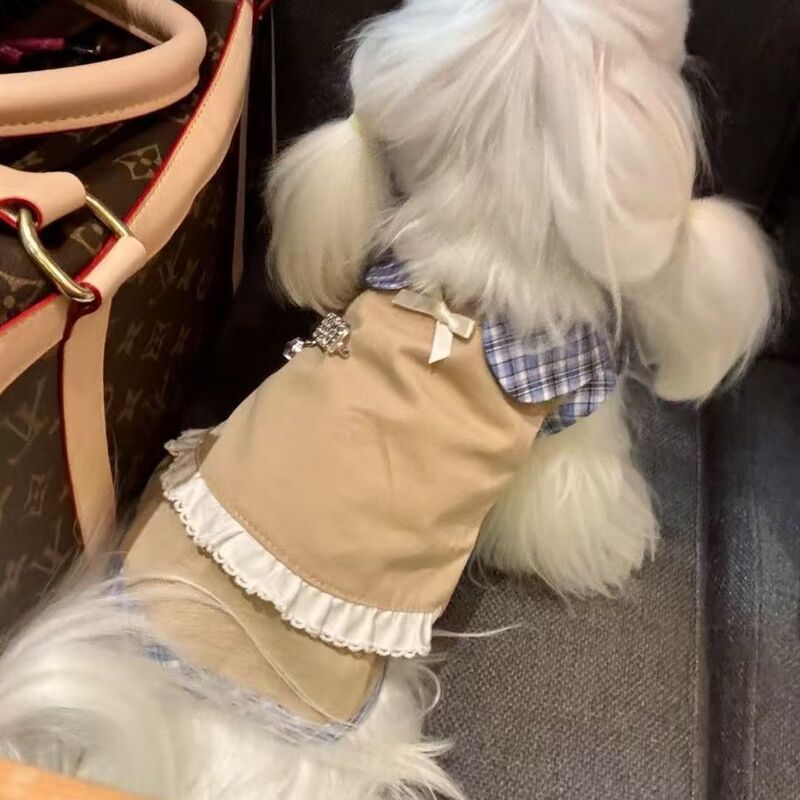 Pet Clothes for Dogs and Cats, New Autumn Stylish Dress, Faux Two-Piece for Teddy, Bichon, Small Dogs, Sleeveless Pet Clothes for Dogs and Cats, New Autumn Stylish Dress, Faux Two-Piece for Teddy, Bichon, Small Dogs, Sleeveless