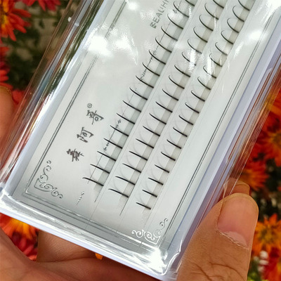 仙子假睫毛仙女A型單根單簇流蘇款朵毛自然美睫分段式壹次性網紅