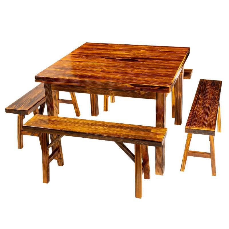 实木老式四方桌传统桌子中式正方小八仙桌饭店农村餐桌餐椅组合跨