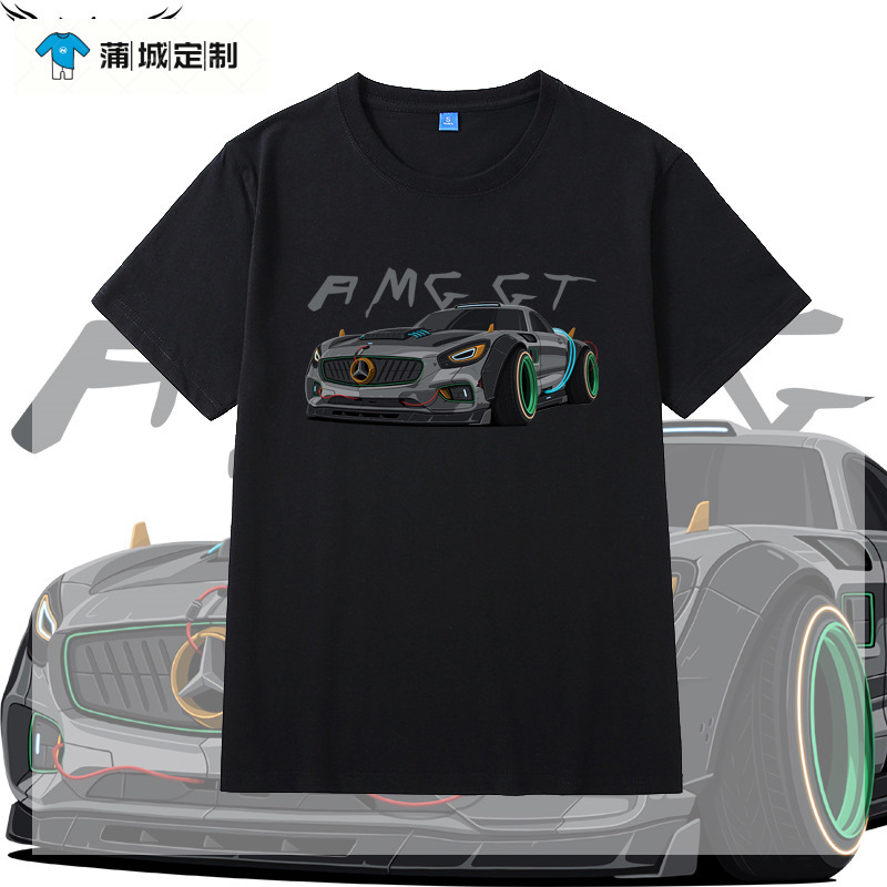 Mercedes-benz amg gT JoinT ShorT-sleeved Car ModificaTion AuTo Repair FacTory Car Club T-shirT Men's Pure CoTTon Loose Summer CloThes Mercedes-benz amg gT JoinT ShorT-sleeved Car ModificaTion AuTo Repair FacTory Car Club T-shirT Men's Pure CoTTon Loose Summer CloThes