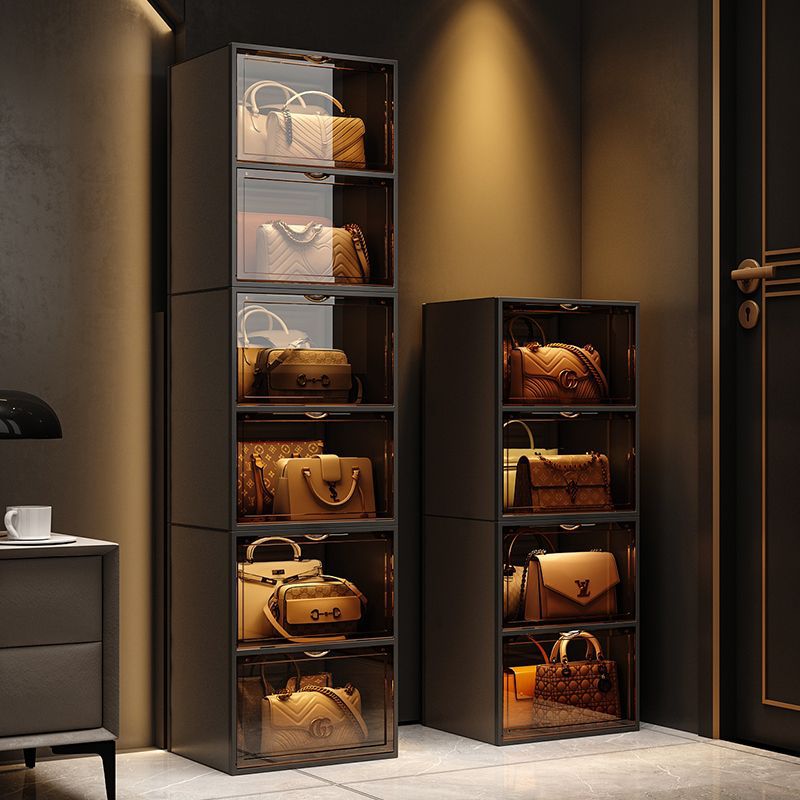 Gabinete de almacenamiento de bolsos para el hogar muestra almacenamiento de artefactos bolsos estantes de almacenamiento caja de exhibición del dormitorio gabinete de piso de madera maciza rejilla