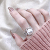 Retro adjustable brand sophisticated universal ring from pearl, elegant small design jewelry, internet celebrity