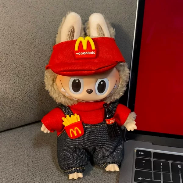 First, Second, and Third Generation Labubu Doll Clothes, High-End Mcdonald's Co-Branded Labubu Gift Set, Workers' French Fries and Cola