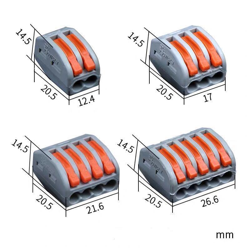 Terminal de conexión rápida PCT conector de cable flexible y duro 4 conector de conexión de cable cuadrado tipo prensado conector de lámpara universal