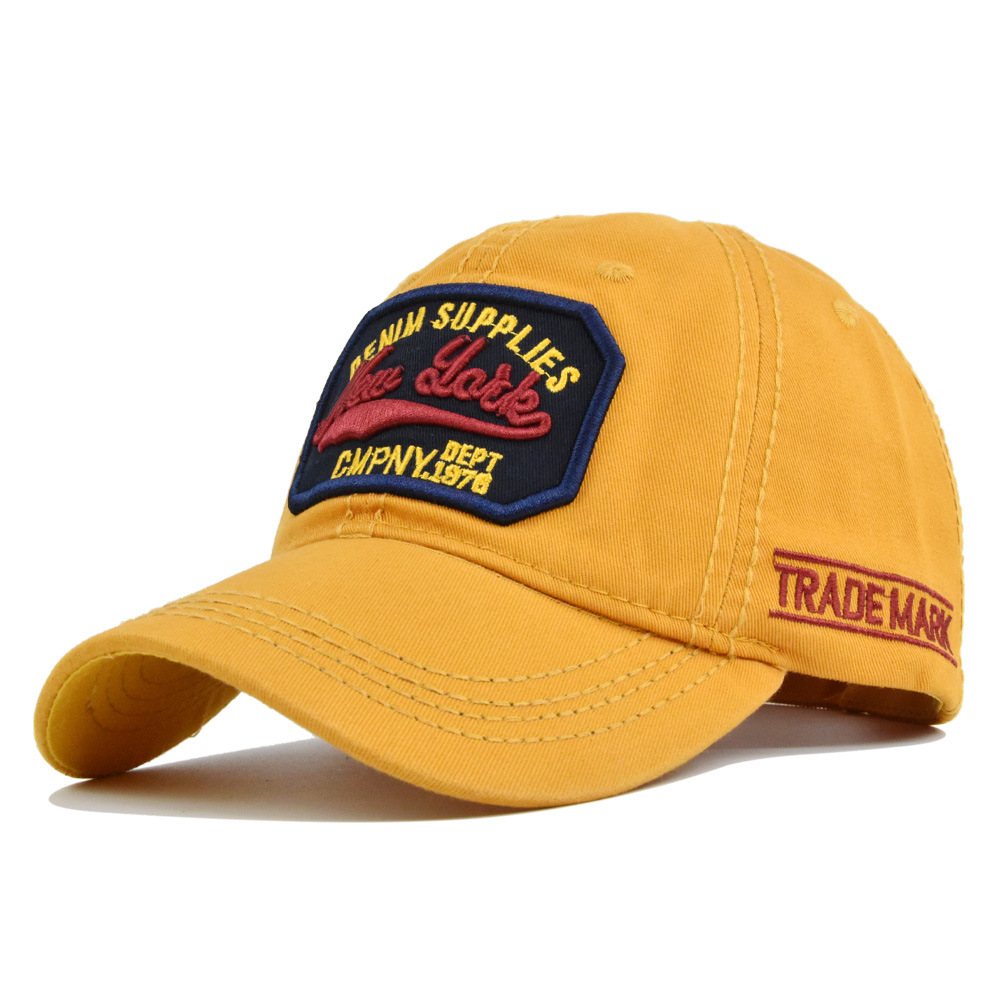 Baseballmütze mit 3D-Stickerei und Entenzunge, New York Washed, für Herren und Damen_voghion.com