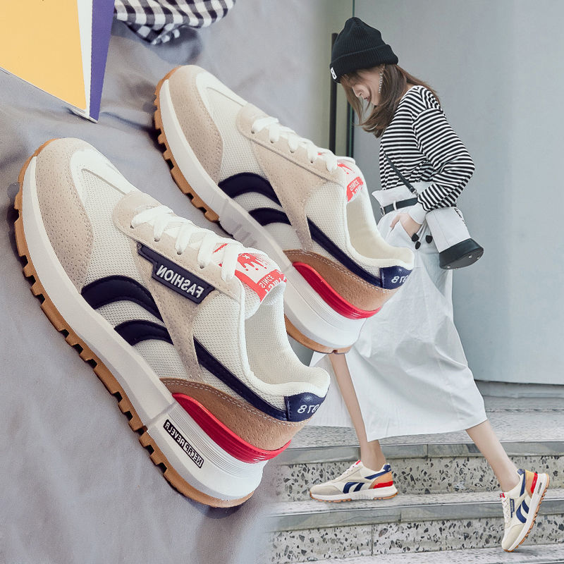 Nuevo verano transpirable malla Forrest Gump zapatos deportivos casuales para mujer versión coreana de waffles zapatos blancos para hombres y mujeres con el mismo estilo