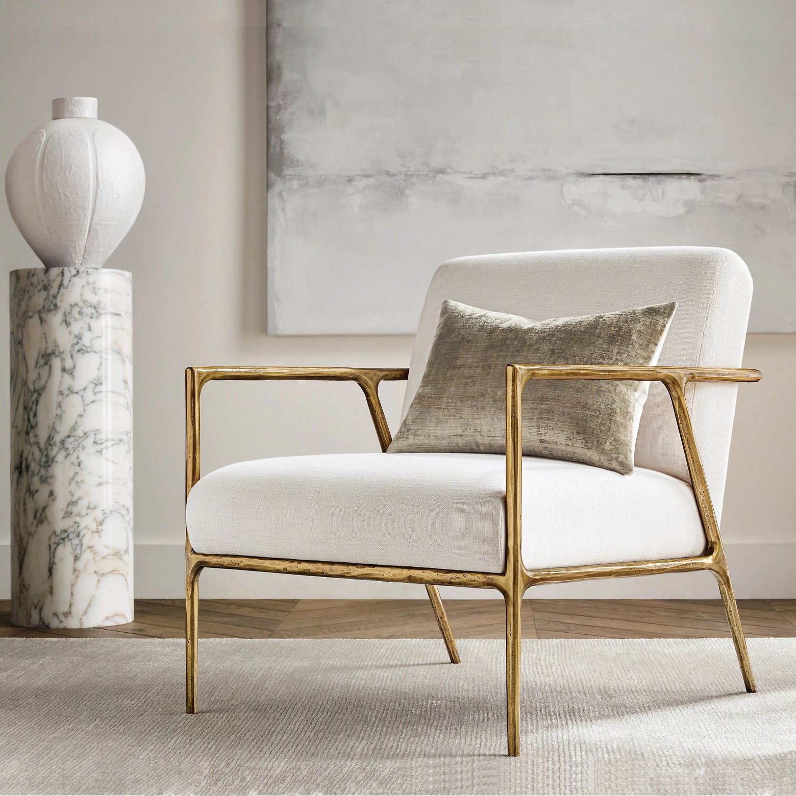 Rh American-Style Light Luxury Retro Living Room Sofa Chair Villa Hotel Model Room Mansion Living Room Single Leisure Chair