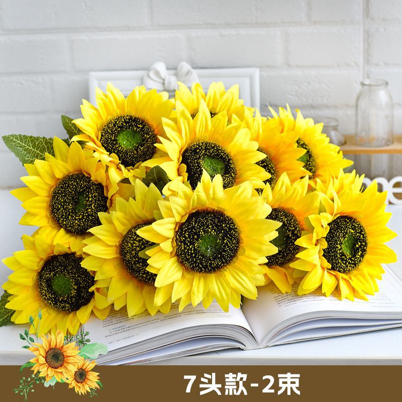 7 머리 해바라기 2 묶음-길이 50cm
