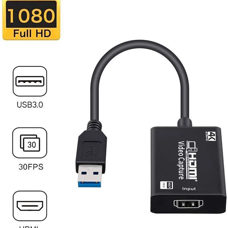 Карта захвата 4K HD игра живое вещание HDMI в USB с кабелем коллектор USB видео захвата карта
