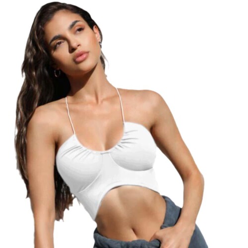 Cross-border fashion fitness wear: Sexy backless tops for women—yoga outfits, halter-style straps, and dance-ready bandeau designs—available for direct shipping.