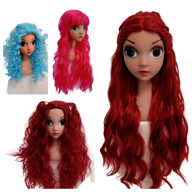 2026 Descendants 5 Starlight Successor Descendants 5 Red Blue Pink Curly Hair Children's Cos Wig 2026 Descendants 5 Starlight Successor Descendants 5 Red Blue Pink Curly Hair Children's Cos Wig