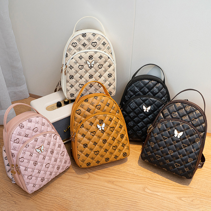 Mochila de impresión de diamante de alto nivel 2024 bolsas de mujer transfronterizas al por mayor mochila multifuncional mochila de ocio de gran capacidad