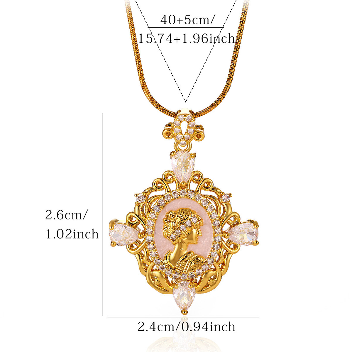 Dubbelt halsband med hjärthänge i rostfritt stål_voghion.com
