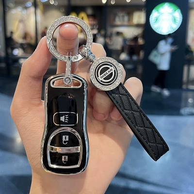 Key Set Old Wear-resistant | Car key bag - nissan-g-smart-3-key-black-single-shell-car-standard-leather-rope