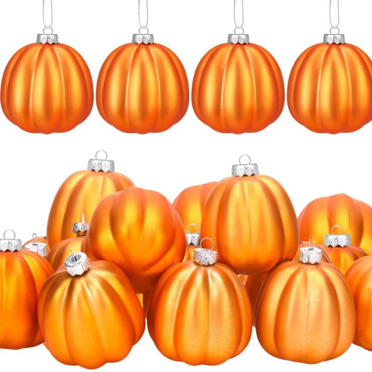 Transfronterizo millones Navidad otoño otoño plástico mate calabaza colgante granja rural calabaza colgante de árbol