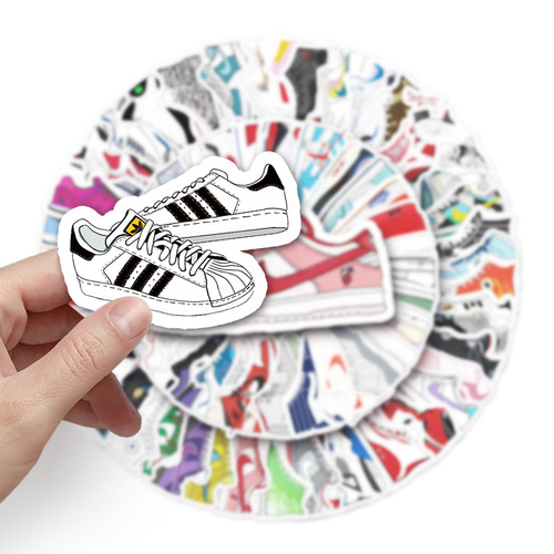 84 unique sneaker graffiti stickers luggage laptop skateboard car phone waterproof sticker