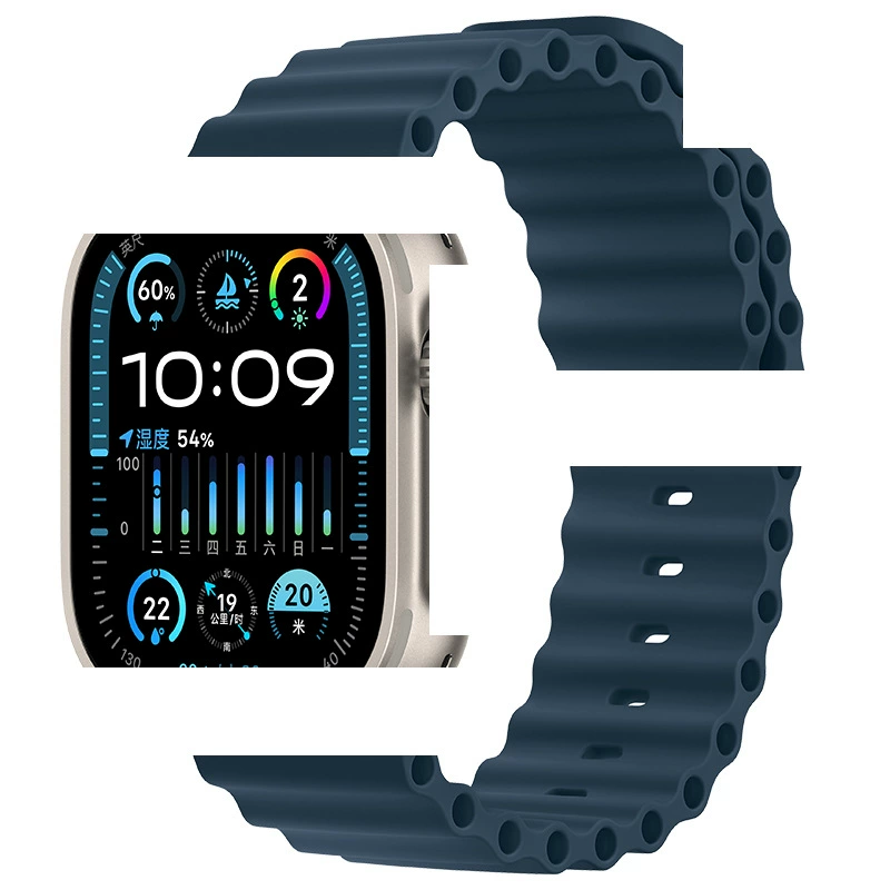 Силиконовый ремешок для часов (PG75) для Apple Watch, океанская застежка, 44/45/46/49 мм, множество цветов