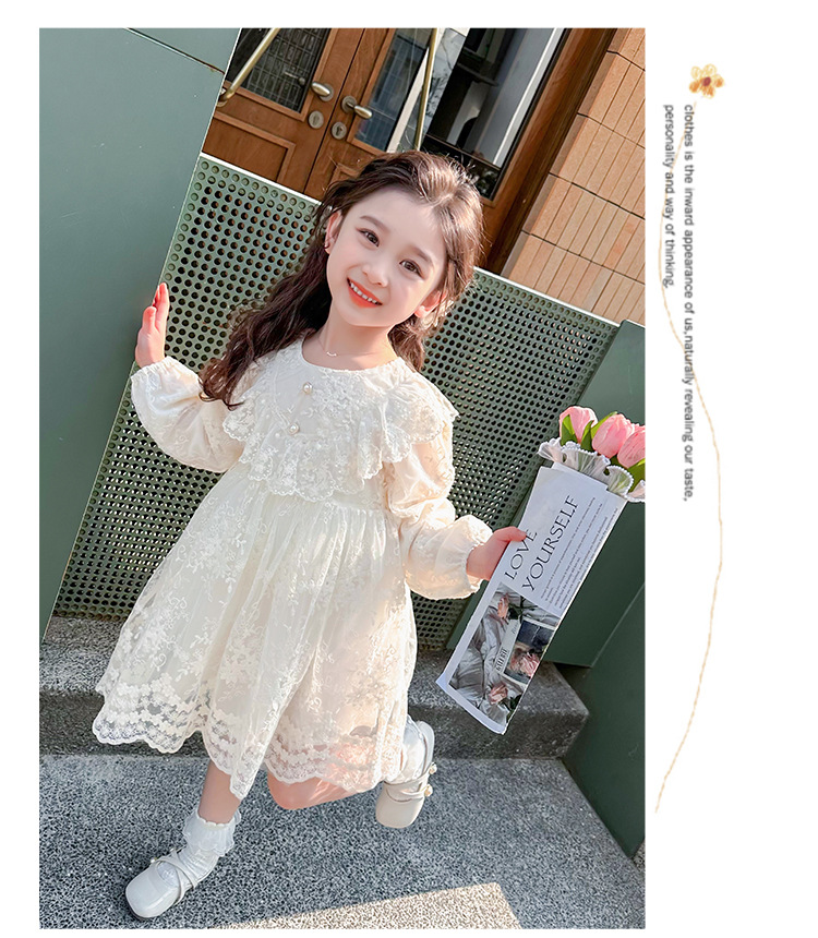 Jupe de princesse décontractée en dentelle pour filles, vêtements à la mode occidentale pour enfants, jupe de princesse décontractée, nouvelle collection printemps 2024_voghion.com