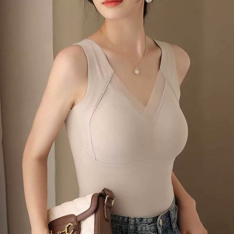2025 invierno chaleco caliente de grafeno para mujeres de lana gruesa con cojín de pecho una taza fija con ropa interior image 8