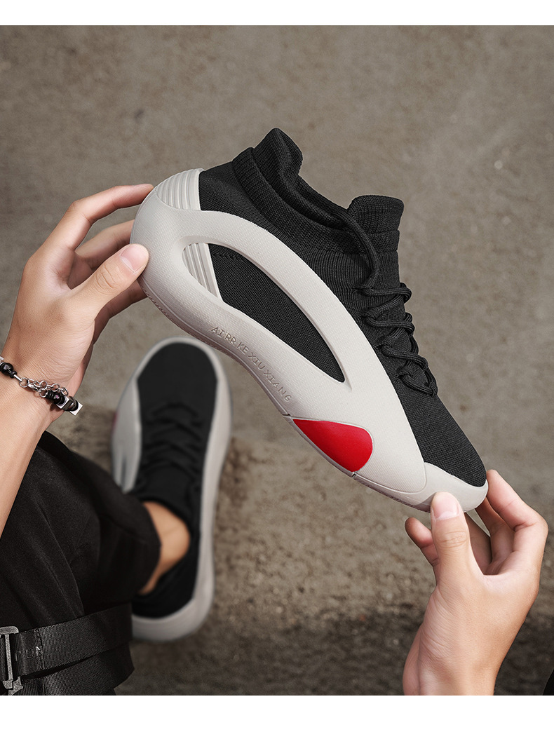 CMY Men's Shoes 2025 New Summer Versatile Mesh Breathable Thick-soled Height-increasing Running Sports Socks Shoes_voghion.com
