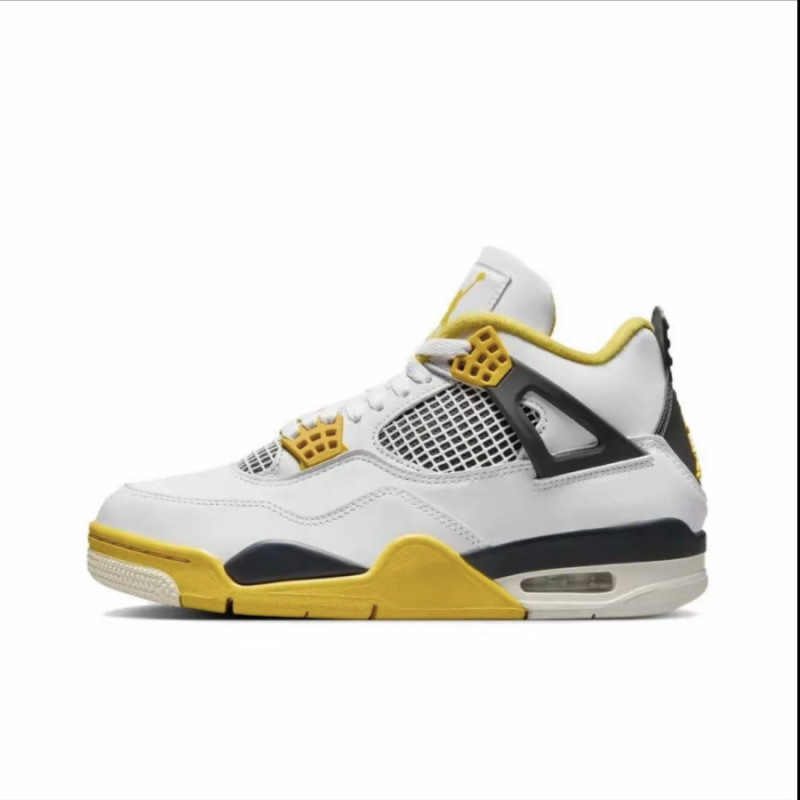 Zapatos de baloncesto de cuero de vaca original puros Pitian AJ4 zapatos antiderrapante retro zapatos de cuero de cabeza zapatos de hombre y mujer